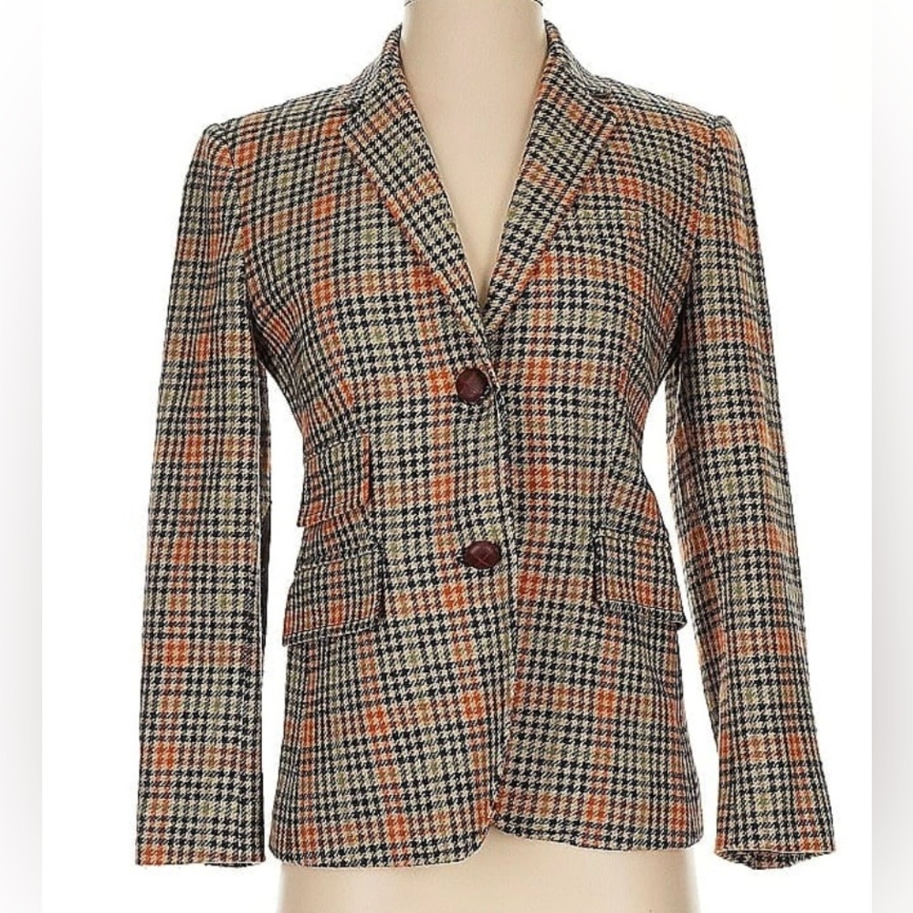 JCrew Houndstooth Riding Blazer